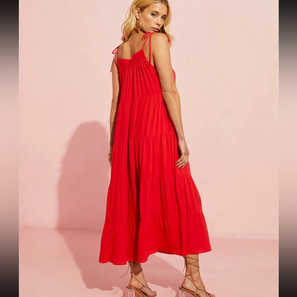 Aberdeen Shoulder Tie Tiered Maxi Dress - Vici - Picture 2 of 4